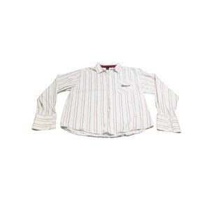 Le Jean De Marithe & Francois Girbaud Shirt Men's 3XL White Red Black Stripe